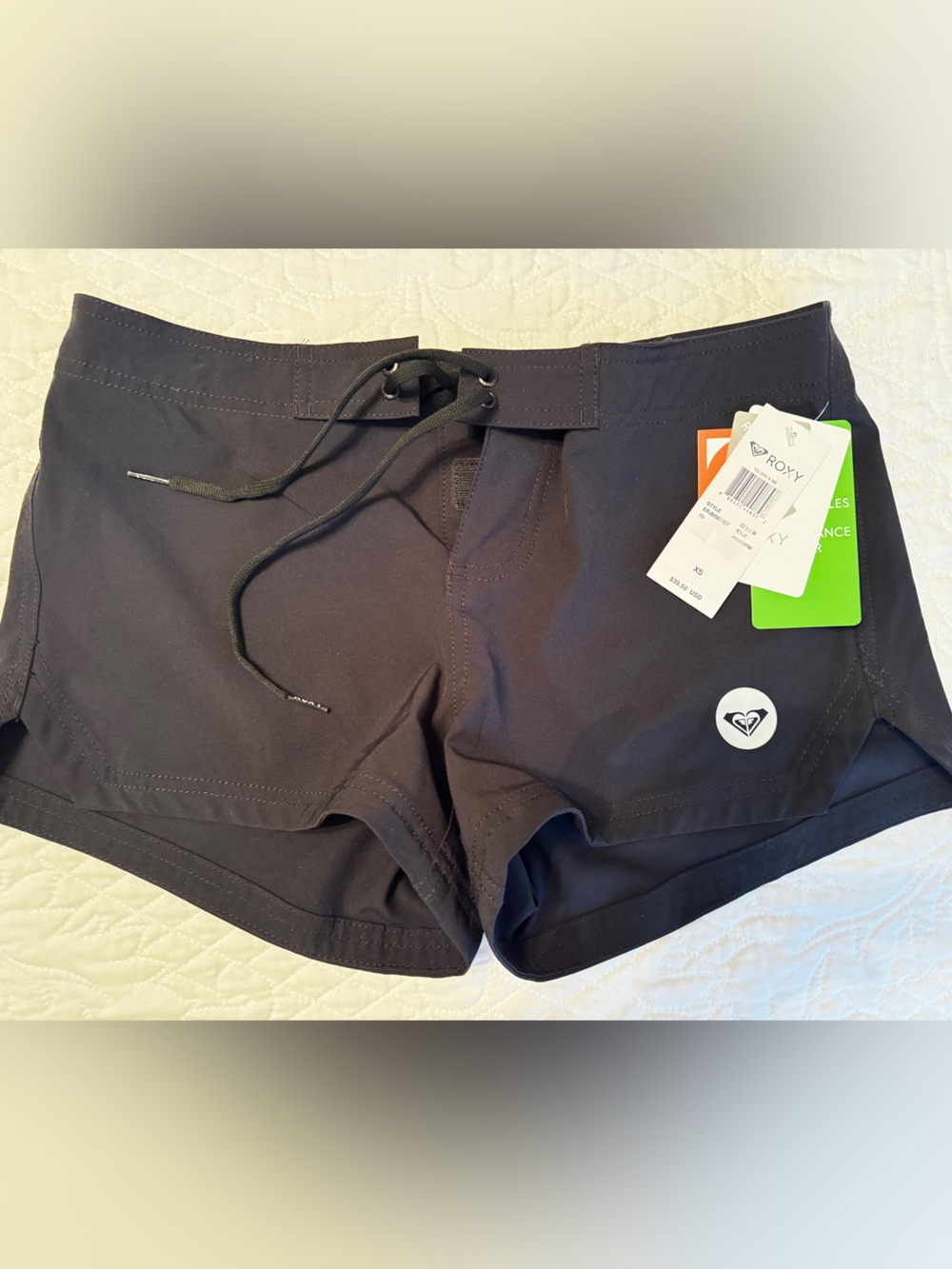 Roxy Black Athletic Drawstring Swim Shorts
